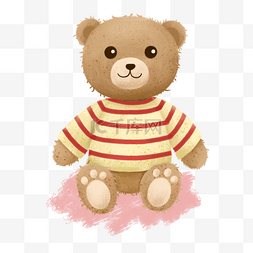 可爱泰迪熊图片_肌理风格手绘可爱泰迪熊