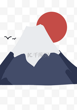 富士山插画图片_日本富士山装饰插画
