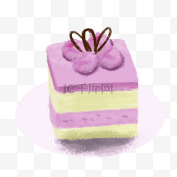 精致蛋糕图片_马卡龙紫色小蛋糕PNG免抠