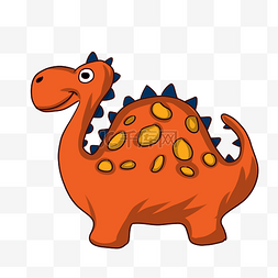大肚子的棕色恐龙插画
