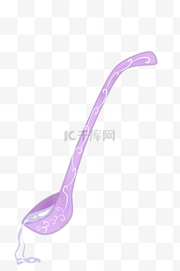 紫色的长柄勺子