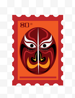 红色面具邮票