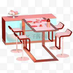 卡通3D立体动画片家居电餐桌