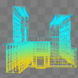 建筑透视图片_楼建筑科技运动智能魔幻数据光点