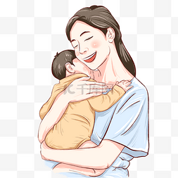 baby图片_母婴宝宝亲子手绘插图母亲节妈妈