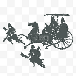 古代图片_汉代砖石画马车