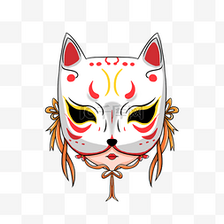 民俗文化手绘图片_日本手绘狐狸面具