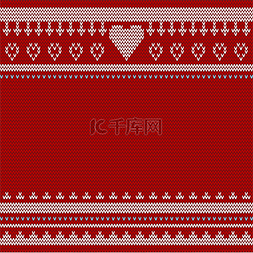 针织素材图片_圣诞节红色针织花纹