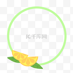橙子圆圈边框插画