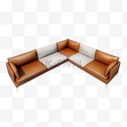 家具沙发床图片_质感皮质沙发png图