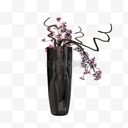 黑色陶瓷简约花瓶