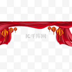 新年红绸灯笼装饰
