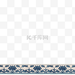 中国手绘青花瓷装饰边框雅致