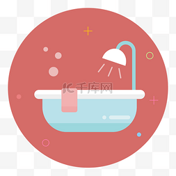 浴室地毯浴室垫图片_浴缸气泡矢量图下载