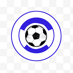 体育运动类深蓝色足球标志