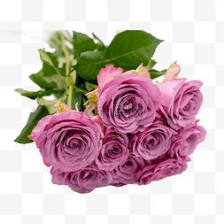 实物鲜花花束图片_一束紫色玫瑰花