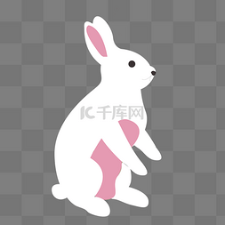 小耳朵卡通图片_白色可爱小兔子元素