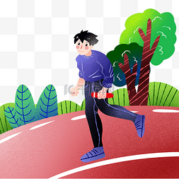 健身运动跑步插画