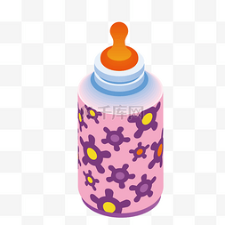 彩色圆柱创意奶瓶子元素