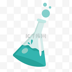 显微镜实验瓶图片_绿色实验药水插画