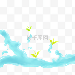 绿色水滴树叶图片_水花水波纹