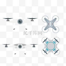 手绘网络科技图片_卡通手绘灰色无人机插画