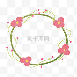 花朵婚礼花环边框