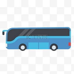 蓝色加长公交车插图