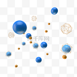 轻量背景图片_圆形漂浮几何电商C4D