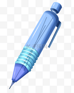 蓝色自动铅笔插画