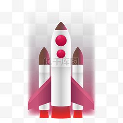 红色的火箭图片_扁平风渐变的火箭元素