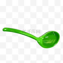 陶瓷汤勺图片_时尚鲜绿色勺子插图
