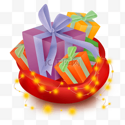 生日礼物盒堆图片_彩色礼物堆和灯