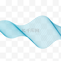 蓝色科技线条波浪图片_蓝色波浪曲线插画