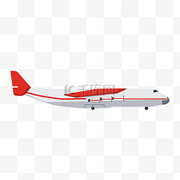 红色机翼图片_旅游飞机卡通插画