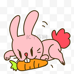 吃萝卜兔子图片_吃萝卜小兔子