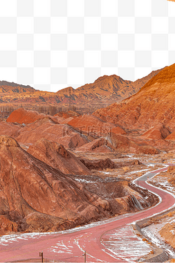 丹霞地貌形图片_傍晚夕阳的七彩丹霞五彩山