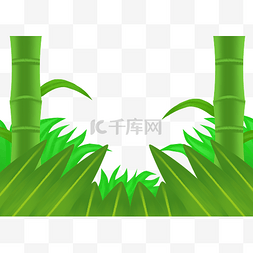 绿色竹子底纹边框