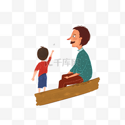 父亲节爸爸和儿子玩纸飞机