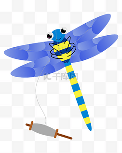 蜻蜓卡通图片_彩色蜻蜓风筝插画