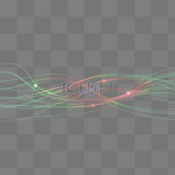 线条流光png图片_渐变色流光曲线