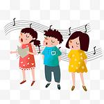 少儿培训班唱歌声乐和声人物素材