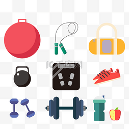 运动包图片_健身房运动器材设置插图元素