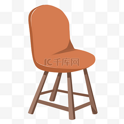 插画椅子图片_橙色的家具椅子插画
