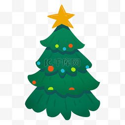 绿色植物松树圣诞节插画