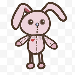 卡通手绘兔子玩具图片_玩具兔子
