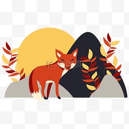 秋天的红色狐狸
