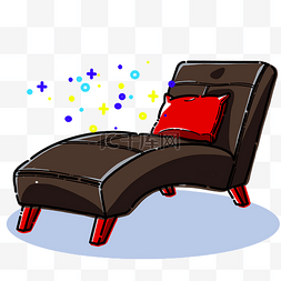 黑色躺椅插画