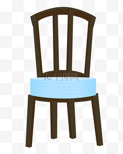 实木椅子插画图片_黑色的家具椅子插画