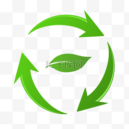 环保箭头png图片_绿色环保可循环箭头